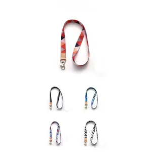 BeadBreath Geometric Print Neck Lanyard, Tactical Style ID Badge Holder, Durable Thread Keychain Strap for Keys & Cards
