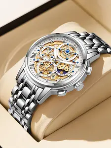 LIGE waterproof luminous multifunctional men's watch with calendar running seconds men's quartz watch