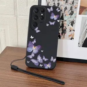 Cute Cartoon phone Case for Samsung S25 ULTRA/S24 ULTRA/S23 PLUS/S23/S22+/S21/S20 FE/NOTE20 ultra/10plus Animation Design + tpu Hand Strap