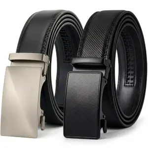 Men Leather Ratchet Belt 2 Pack - Customizable Fit, Effortless Style (35mm)
