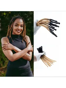 6-16 inch 10 Strands Loc Extensions Human Hair, 0.6cm Width Real Human Hair Dreadlocks Extensions for Man/Women Full Handmade Dreads Can be Dyed(#1b #1B/27 #1B/30 #1B/99J #27 #30 #99J #613)