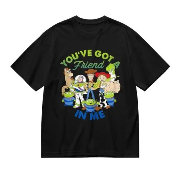 Disney Toy Story Classic Group Quote T-Shirt - Casual Relaxed Fit, Parent-Child Animation Fan Outfit For Family Day Trips