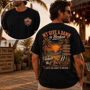 Youth and Adult My Give A Damn Is Broken Shirt, Too Old To Care Club Tee, Sarcastic Unhinged Humor Tshirt, Funny Beach Vacation Gift, Retro Summer Tee