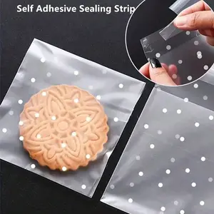 Self-Adhesive Cookie Bags, DIY Plastic Candy Bags, Decorative Gift Bags, Glass Paper Candy Pastry Packaging, Christmas Party Gift Bags