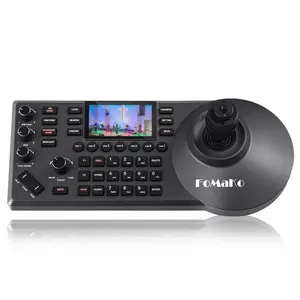 FoMaKo PTZ Controller PoE NDI PTZ Camera Controller 3" LCD Screen Preview, 4D Joystick PTZ Controller for Church Live Service Education, Visca PELCO D/P RS232 RS485, Black ( KC608 Pro )