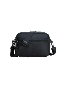 Urban Nylon Polyester Messenger Bag, Adjustable Strap, Zip Closure, Fabric Lining, Plain Multi-Color Design, Casual Unisex Small Handbag