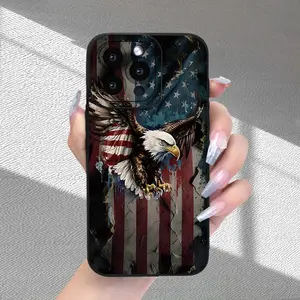 National Flag & Eagle Design Smartphone Casing, Premium Finish Cellphone Cover, Shockproof Phone Accessories with Full Lens Protection, Compatible with iPhone 11/12/13/14/15/16/17 & X Series