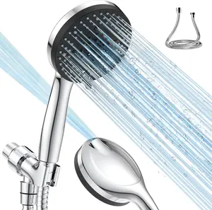 Shower Head 10 Functions, High Pressure Handheld Shower Head, Built-in 2 Power Wash Mode to Clean Corner, Non-Clogging Nozzles, Leakproof Stainless Steel Hose&Metal Bracket
