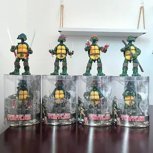 4pcs Teenage Mutant Ninja Turtle Action Figure NECA Raph Leonardo Donatello Mikey Figuras Comic TMNT Collection Model Toys Gift