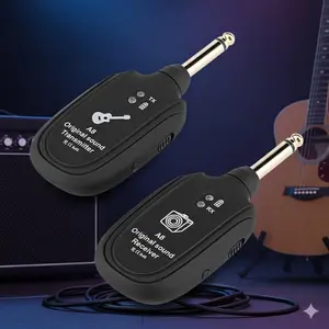 A8 UHF Wireless Guitar System with Rechargeable Battery, 100ft Range Plug & Play for Electric Guitar, Bass, Violin, Keyboards - Professional Live Performance