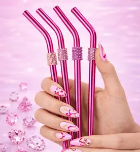 Pink Glam Straw Set