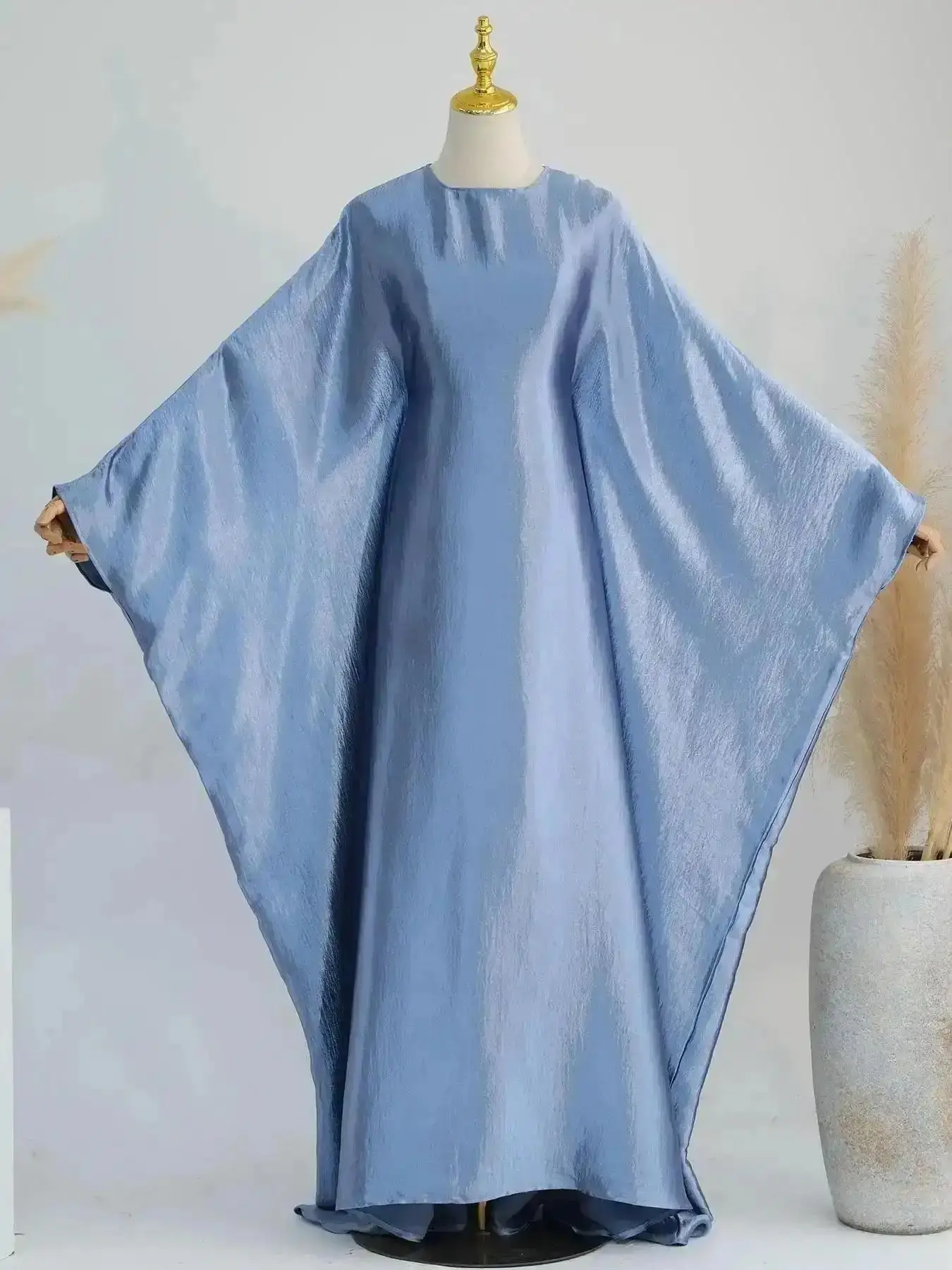 Refined Women's Solid Color Abaya Dress without Scarf, Modest Long Sleeve Round Neck for Daily Wear, Ladies Islamic Clothing All Seasons, Modesty, Fit Essential Wardrobe Piece Casual Everyday Street Trendy Chic Premium