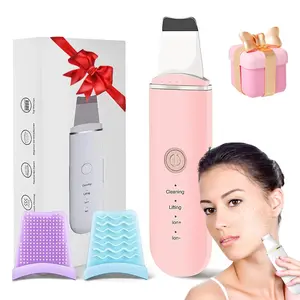 Skin Scrubber Face Skin Spatula Facial Scrubber Spatula for Deep Cleansing Blackhead Remover Pore Cleaner with 4 Modes Gift Silicone Adjustable Stainless Gentle White pink green