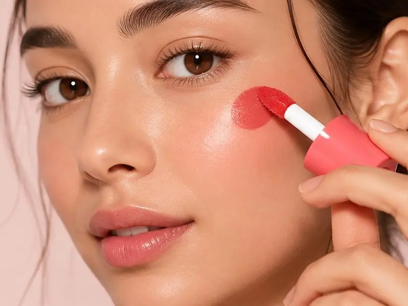 Sheer Blush Tint for Lips & Cheeks, Long-Lasting Liquid Blush, Natural Flush Finish, Lightweight Buildable Makeup, Vegan & Cruelty-Free, Pink Positive