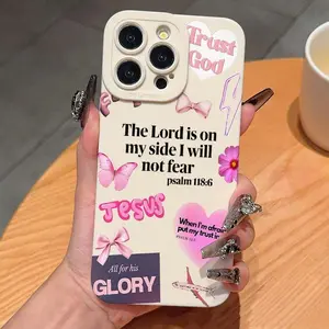 Vintage iPhone Case with God Love Heart Butterfly Design, Compatible with iPhone 15/15 Plus/15 Pro/15 Pro Max/11/12/13/14/16 Series Cellphone Casing
