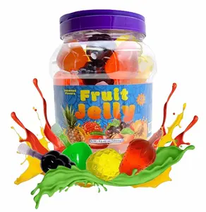 Fruit Squeezable Jellies - 40 Count Jar - Tik Tok Candy - Easter Eggs Fillers - Fun Jelly Treat in Assorted Fruit Flavors - Easter Candy - Mango, Strawberry, Apple, Pineapple & Grape