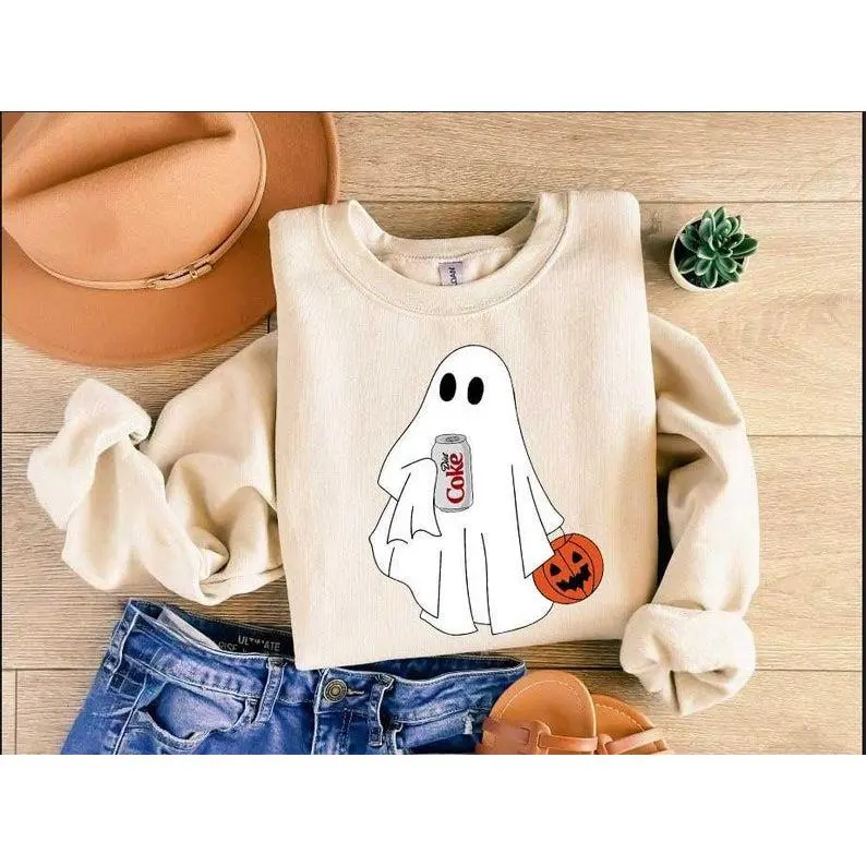 Halloween Diet Coke Ghost Sweatshirt, Diet Coke Ghost Sweater, Funny Skeleton Diet Coke Sweatshirt, Diet Coke Shirt, Diet Coke Lover Shirt