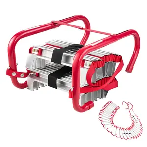 Fire Escape Ladder 5-6 Story 50ft Retractable Emergency Safety Ladder For Home And Building, Multi-Story Evacuation, Portable Foldable Rescue Ladder, Easy Setup, Durable Aluminum Construction, Great For Fire Drills And Exits