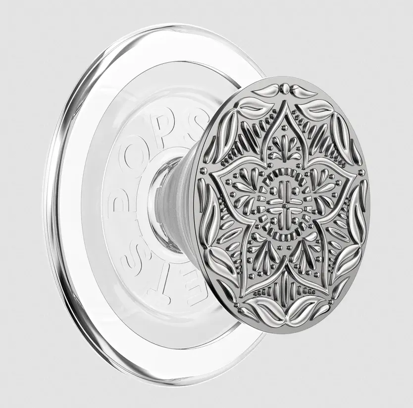 popsockets Enamel Silver Mandala  MagSafe PopGrip