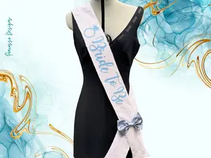 Sash | Elegant White Sequins Bridal Party Sash - Something Blue, Bachelorette