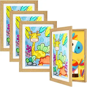 4 Pack  Art Frames,  Artwork Frames Changeable, 8.5 x 11 Inch  Art Projects  Art Frame Front Opening Picture Display Frame Holds 150 Drawings,