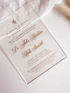 Melrose | Orchid Floral Frosted Acrylic Invitations Melrose | Orchid Floral Frosted Acrylic Invitations