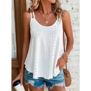Large Big 5xl Women Leisure Simple Boho Camis Tops Women's Hollow Out Top Pullovers New Summer Casual Beach Shirts Clothing