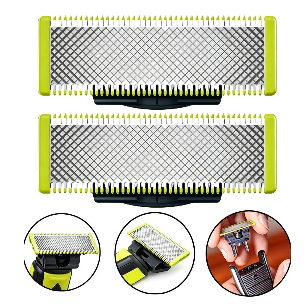 OneBlade Razor Replacement Blade 2PCS, Precision Cutting Shaver Head, Long Lasting Durable Material, Perfect Fit for Philips QP Series Beard Trimmer & Daily Facial Grooming