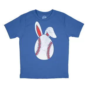 Youth Funny T Shirts Baseball Easter Egg Sarcastic Easter Sunday Tee For Kids Funny T Shirts Easter Tops for Kid Funny Baseball Short Sleeve Novelty Tees for Kids Royal -