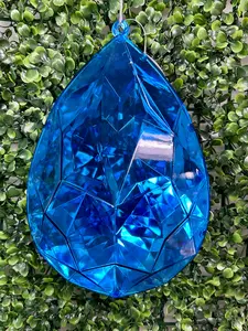 9 Inch Dark Blue Acrylic Rain Drop Diamond Ornament