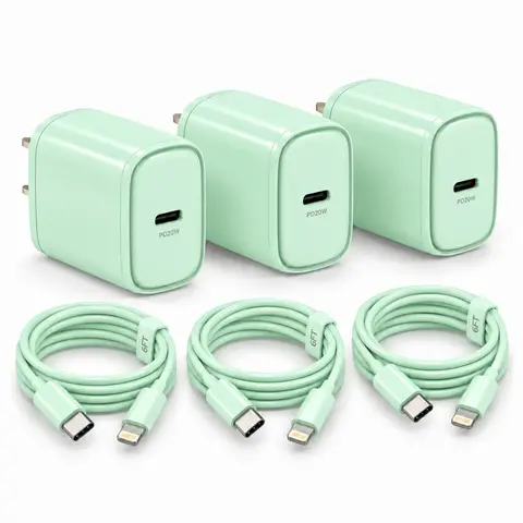 For Iphone 14 Fast Charger,3-Pack 20W PD USB C Charger Block With 6ft USB C to Lightning Cable for iPhone 14 13 12 Pro Max,iPad