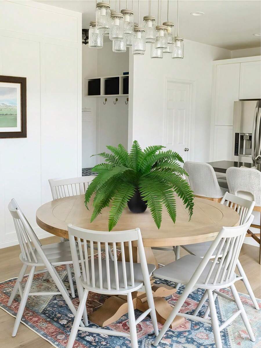 1pc/2pcs Branch Artificial Fern, 21 Inch Artificial Boston Fern, Artificial Green Plant, Long-Term Storage, Suitable For Home, Office, Yard, Garden Indoor And Outdoor Decoration 1 Pack, Home Decor