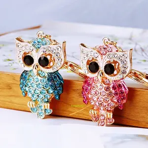 Women's Rhinestone Owl Keychain - Sparkling Metal Key Ring, Cute Bag Charm Pendant, Fashion Creative Gift Accessory for Summer Vibes