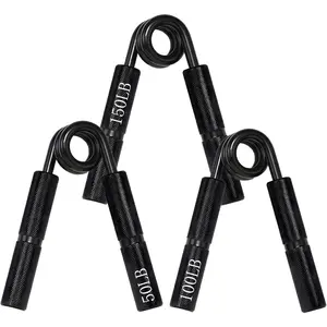 Black Metal Hand Grip Strengthener Including 50LB-350LB Non-Slip Heavy Duty Grip Strengthener for Forearm Hand Workout, Home Gym, Grip Trainer