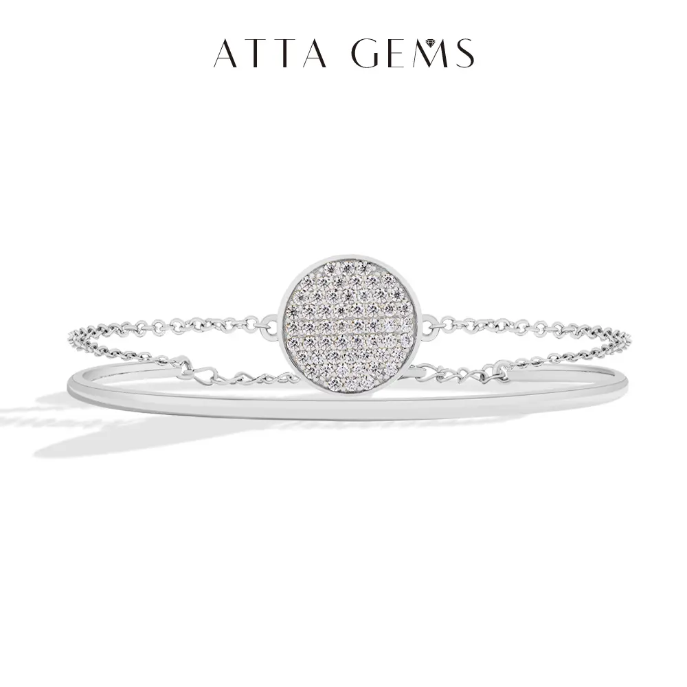 Unique Design Synthetic Moissanite Bracelet with Chain, Fashion Artificial Gemstone Jewelry for Adults (B027) summerwins