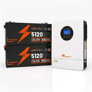 Sunboost Solar Energy Kit Hybrid 6200W SPLIT-PHASE Inverter 110V-220V with 2x 48V Battery 10240Wh for Efficient Power Storage, Wi-Fi interfaces included