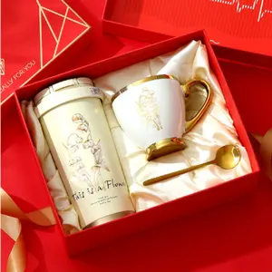 New Lily-Of-The-Valley Insulated Cup Set, Perfect Birthday Gift for Employees, Wedding Anniversary Souvenir, Practical Friend Gift