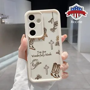 Cowboy Boots Pattern TPU Phone Case Compatible with Galaxy S23 Ultra S24 Plus S25 S22+ Shockproof Drop Protection Rugged Durable Silicone Cover Cellphone Protective Casing