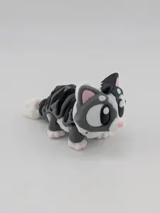 🐱✨ Flexi Cat Keychain Trio! 🐾 3-Pack Articulated Spotted, Striped & Grey Fidgets 🌈🔑