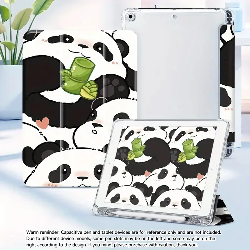 iPad 10.2 Case with Auto Sleep/Wake, Thin & Lightweight TPU Cover, Compatible with iPad 10/10th Gen, iPad mini 4/5, iPad 5/6/7/8/9th Gen - Cute Panda Bear design, Anti-Slip Grip, Compatible with iPad Pro/Air/mini Models - Ideal Gift for iPad Users