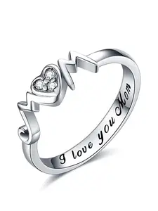1 PC Elegant Cubic Zirconia Mom Ring For Women For Mother's Day Gift Anniversary Party Jewelry