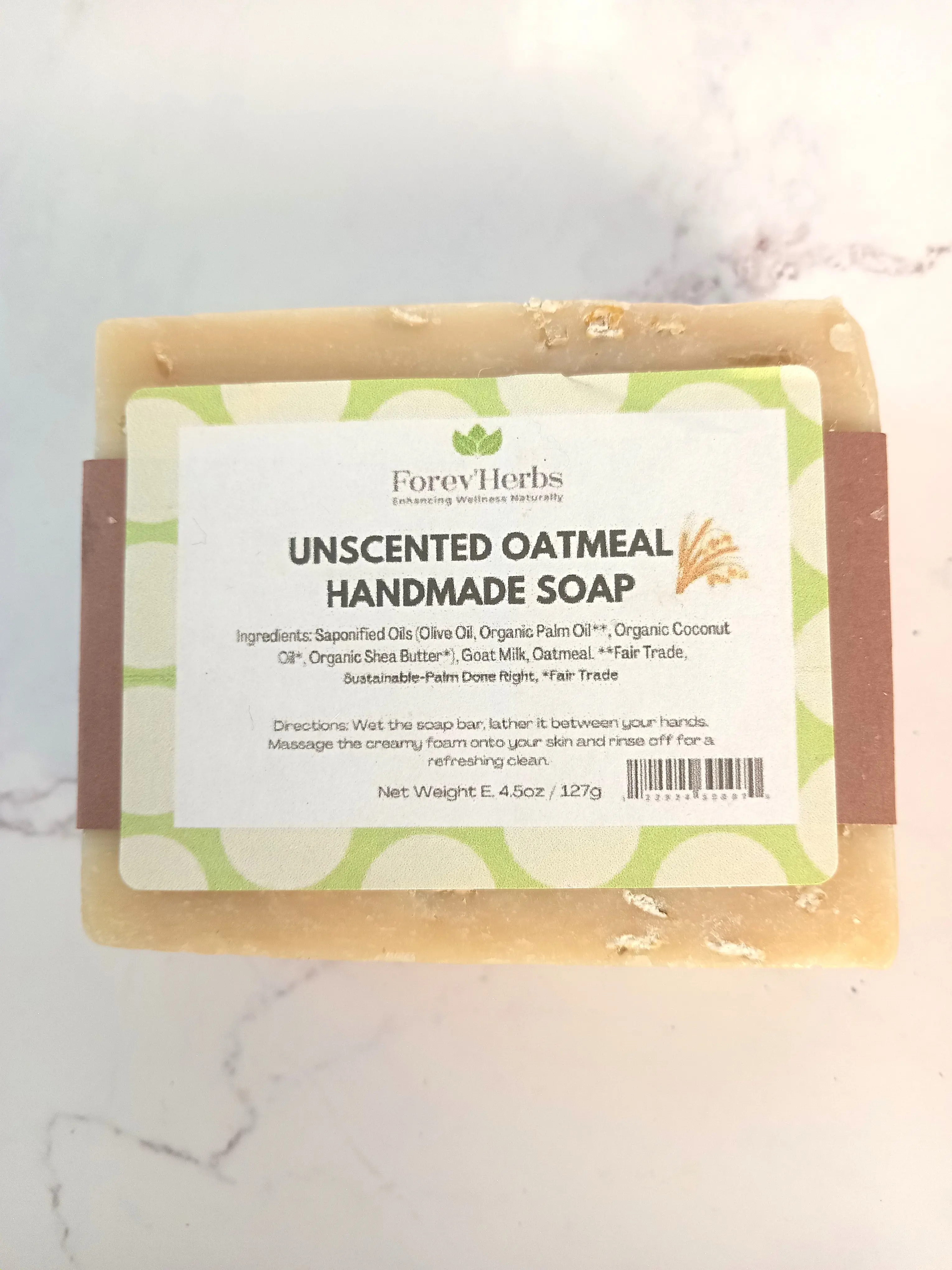 Unscented Oatmeal Handmade Soap
