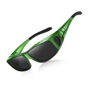 LNNCCD Fit Over Glasses Polarized Sunglasses for Women & Men UV400 Protection TR90 Frame TAC Lens Prescription Compatible Sun Glasses Green Frame cover