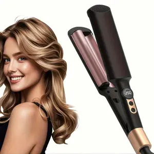 Mini Dual Voltage Curling Iron, Curling Wand & Hair Crimper - 5 Temp Adjustable (250°F-410°F), 30s Fast Heat-Up, Tourmaline Barrel, Anti-Scald Protection, 1.02cm Barrel For Beach Waves & Curls, Includes Heat-Resistant Pouch, Gifts, Heated Curler