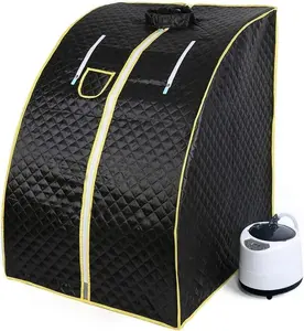 Portable Foldable Steam Sauna Tent, Complete Home Spa Set with Steamer, Foldable Chair & Stainless Steel Frame, Full Body Detox, Stress Relief & Sleep Improvement