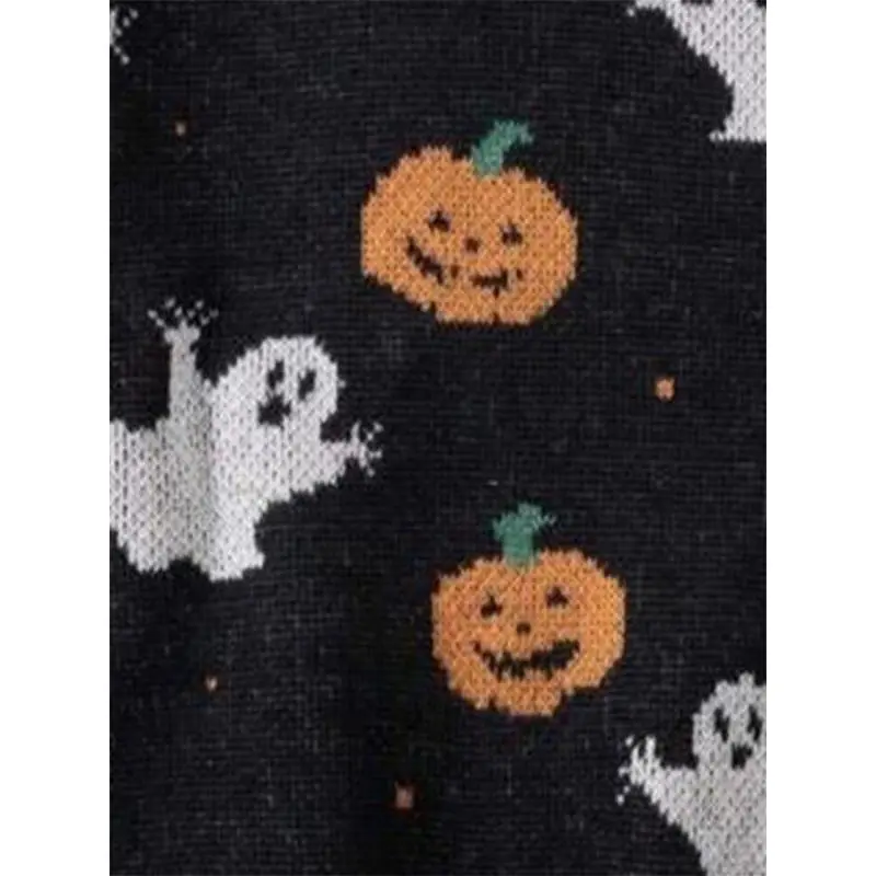 Men's Cartoon Pumpkin & Ghost Print Drop Shoulder Sweater, Regular Fit Casual?Halloween Themed Long Sleeve Round Neck Jumper for Fall & Winter, Fashion Men's Knitwear for Daily Wear Men's Cartoon Pumpkin & Ghost Print Drop Shoulder Sweater, Regular Fit Casual?Halloween Themed Long Sleeve Round Neck Jumper for Fall & Winter, Fashion Men's Knitwear for Daily Wear