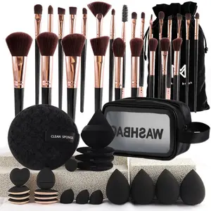 Professional Makeup Tool Set, 48-Piece Kit with Velvet Bag, Brushes, Puff, Sponge, Travel Case, Christmas Gift for Girlfriend
