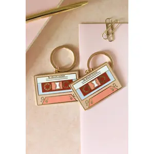 90s Ultimate Mixtape Gold Enamel Keychain