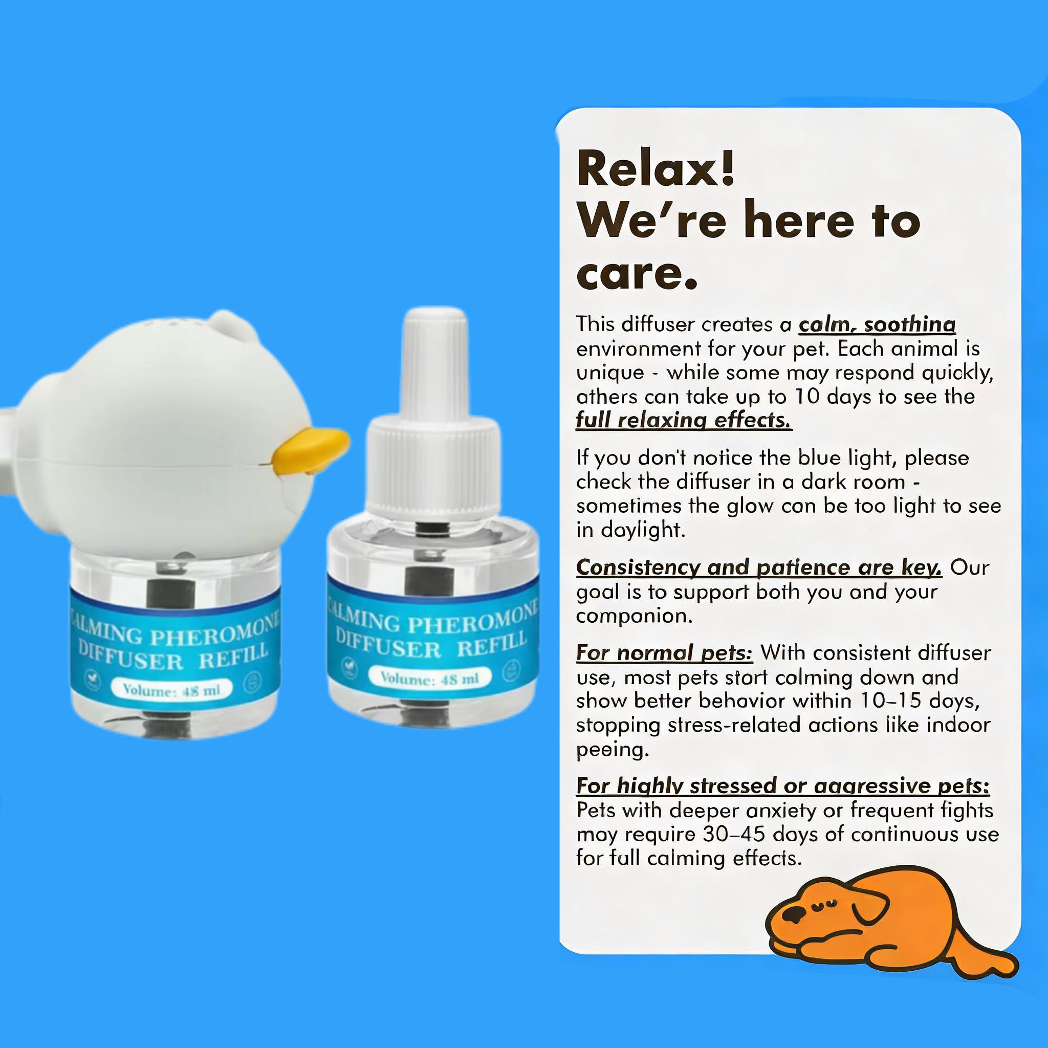 Dog Calming Diffuser - 1-2 Pack Dog Pheromones Calming Diffuser for Dog Anxiety Relief 3-in-1 Dog Pheromone Diffuser Kit, Stop barking, Anxiety Support for dogs Helping sleep More than 30Days to Calm Dogs