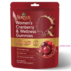 Probiotic woman SDRXDE Women's Cranberry Health Gummies | Sugar-Free & Gluten-Free | Premium Cranberry Extract + D-Mannose + Vitamin C Complex Formula. Boost Immunity - Premium Formula Advanced Complex Formula High-Efficiency Formula Cranberry Flavor